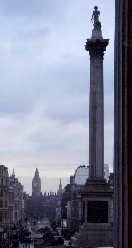 Nelson's column looking at Big Ben