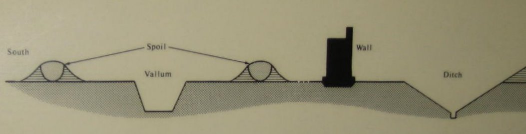 Drawing of wall cross section -- Source Museum Wall at Housesteads