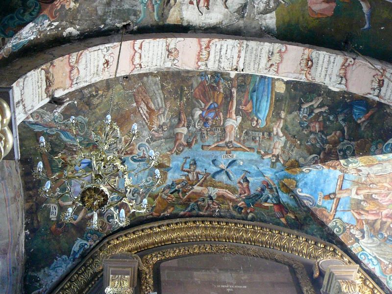 Crucifixion on ceiliing of nave over main altar