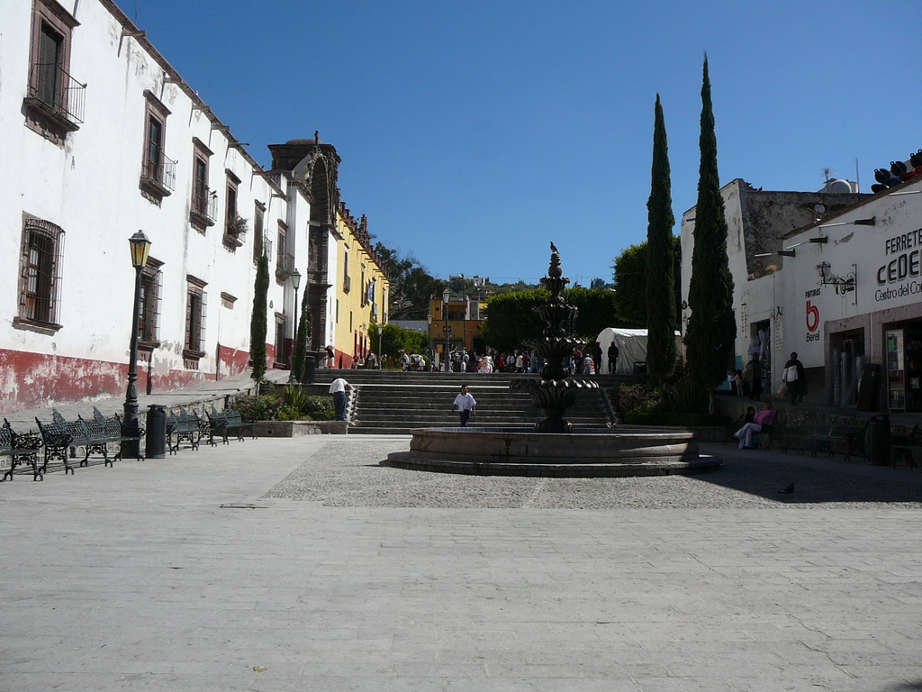 View of Allende Plaza looking east